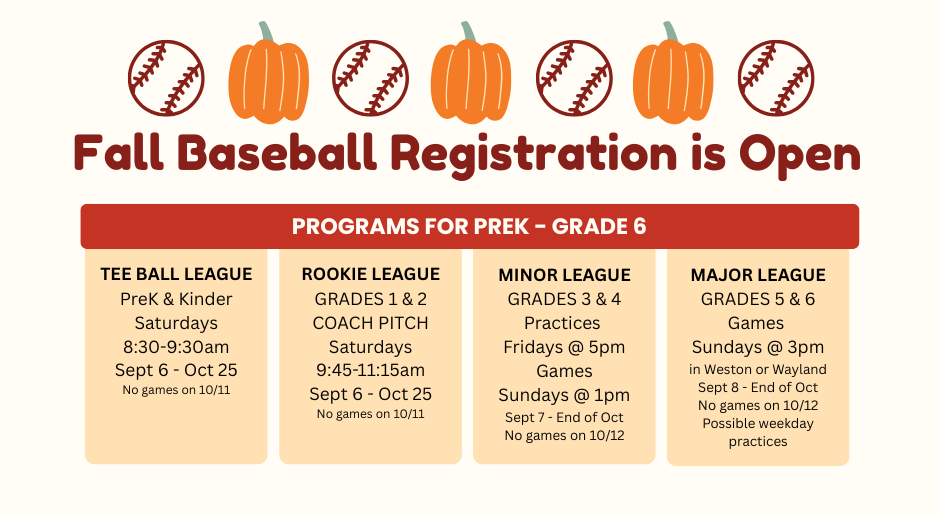 Fall Baseball Registration is OPEN